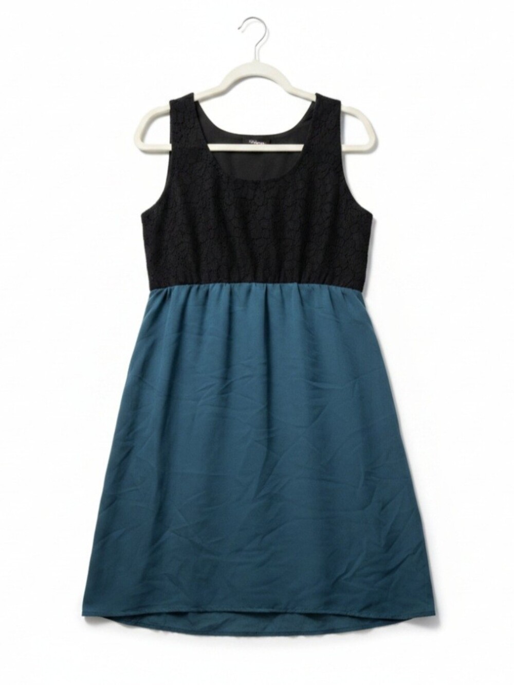 Black Lace Top Teal Skirt Sleeveless Dress